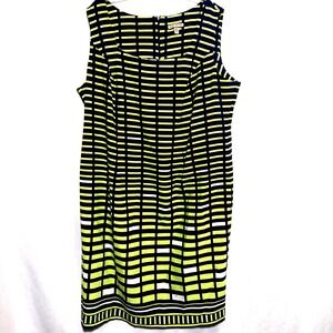 Maya Brooke Womens Size 20W Midi Shift Dress Sleeveless Square Neck Back Zipper